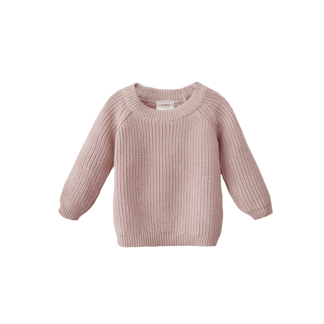 Mushie Baby Sweater Chunky Knit Blush - Mushie - Babywinkel - 810052468686