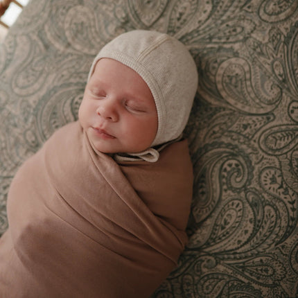 Mushie Babymutsje Bonnet Beige Melange - Mushie - Babywinkel - 810052465234