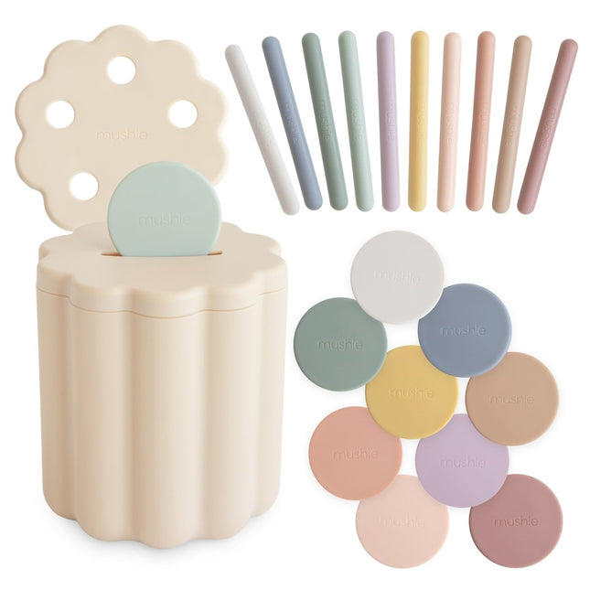 Mushie Vormenstoof Coin & Tube koop je bij Babywinkel