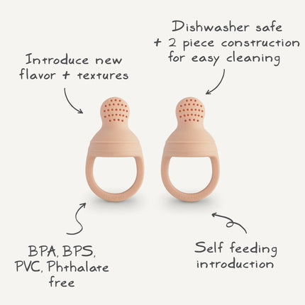 Mushie Fopspeen Fresh Food Feeder Cambridge Blue Silicone 2St - Mushie - Babywinkel - 840355800081