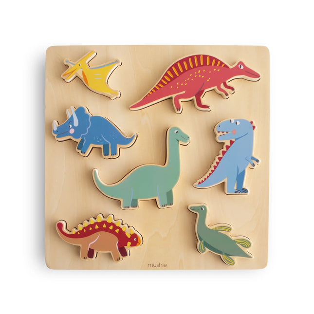 Mushie Puzzel Wooden Dino - Mushie - Babywinkel - 840355800999