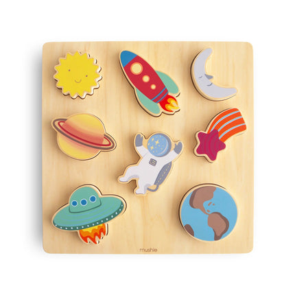 Mushie Puzzel Wooden Space - Mushie - Babywinkel - 840355800982