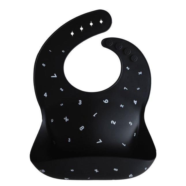 Mushie Slabbetje Silicone Black Numbers koop je bij Babywinkel