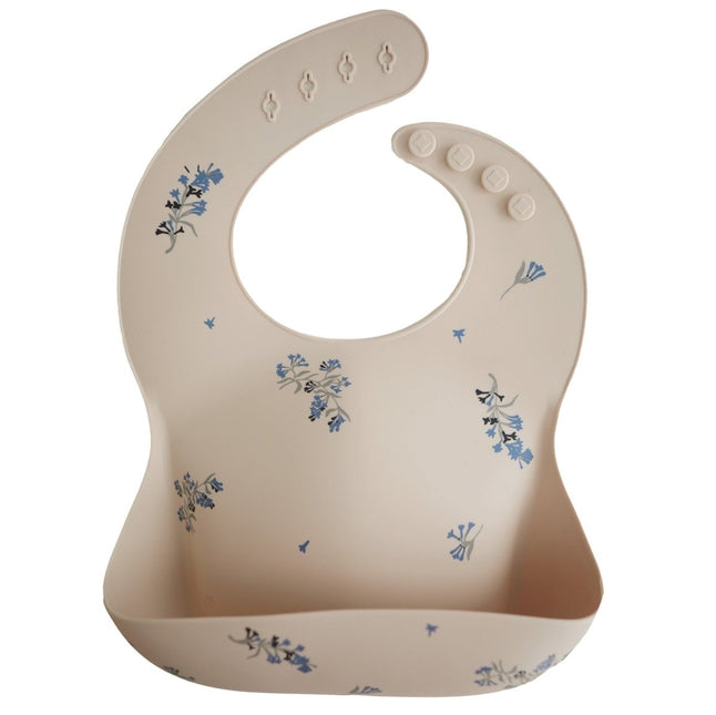 Mushie Slabbetje Silicone Lilac Flowers - Mushie - Babywinkel - 7426999778523