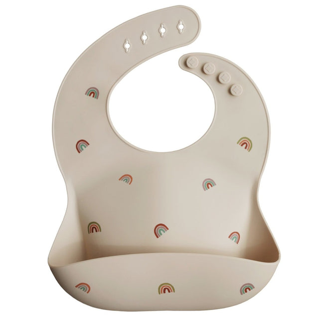 Mushie Slabbetje Silicone Rainbow koop je bij Babywinkel