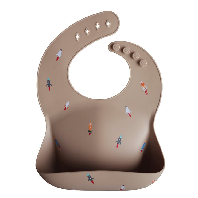Mushie Slabbetje Silicone Rocket koop je bij Babywinkel