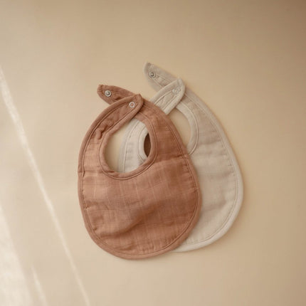 Mushie Slabbetje Tan/Fog 2St - Mushie - Babywinkel - 810052469584