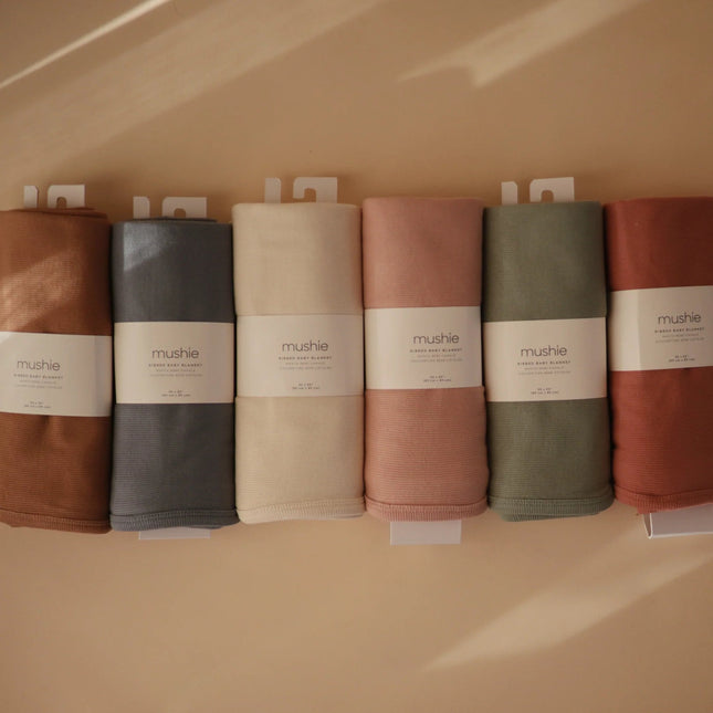 Mushie Wiegdeken Ribbed Ivory koop je bij Babywinkel