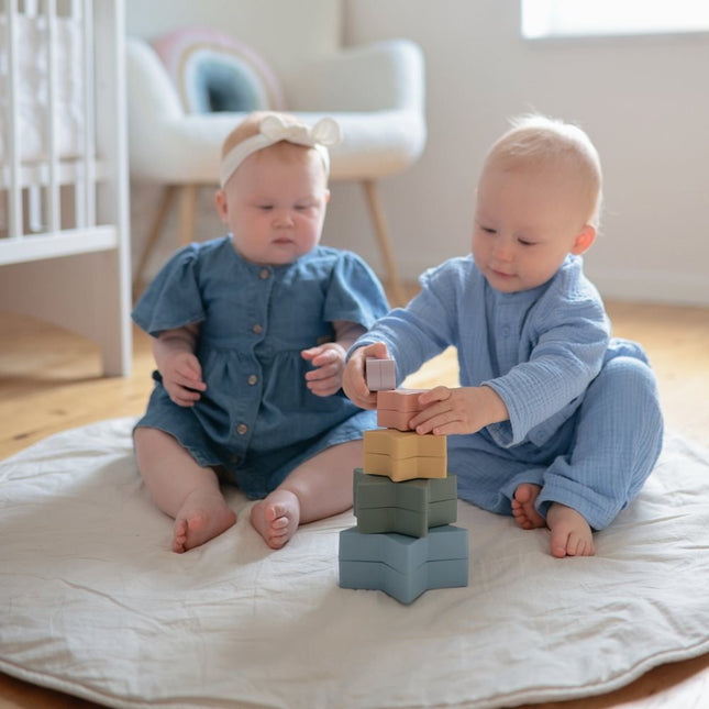 Mushie Stapeltoren Sterren Retro 5 Delig koop je bij Babywinkel