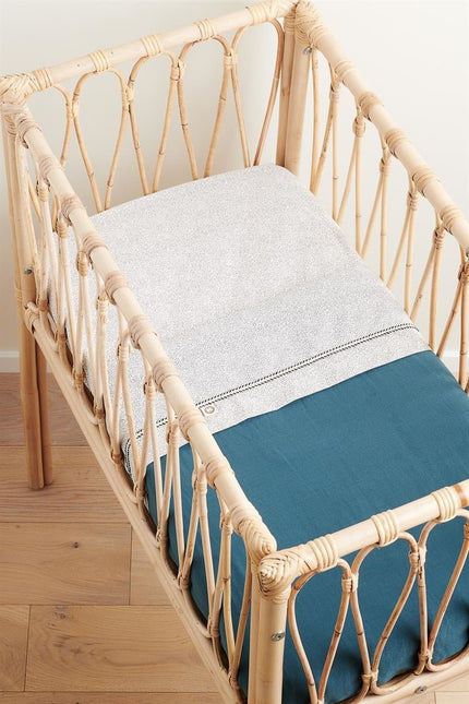 Noppies Wiegdeken Gevuld Mousseline Omkeerbaar Puritan Gray 75x100cm - Noppies - Babywinkel - 8719788633165