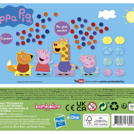 Peppa Pig Pompom Plakken - Babywinkel - 8714274360174