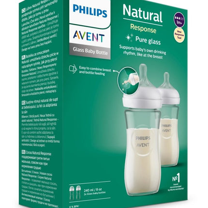 Philips Avent Babyfles Glas 3.0 240ml 2st - Philips Avent - Babywinkel - 8710103990802