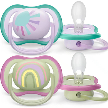 Philips Avent Fopspeen +0 Maanden Air Zon/Regenboog Girl - Philips Avent - Babywinkel - 8720689012706