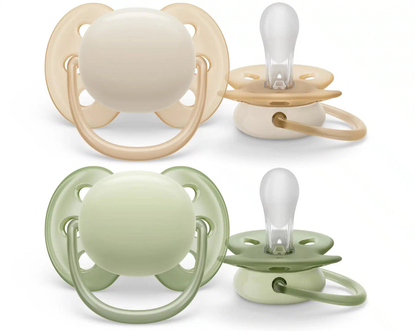 Philips Avent Fopspeen +0 Maanden Soft Beige/ Licht Groen koop je bij Babywinkel