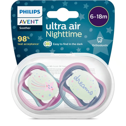 Philips Avent Fopspeen +6 Maanden Air Night Ster/Droom - Philips Avent - Babywinkel - 8720689012980