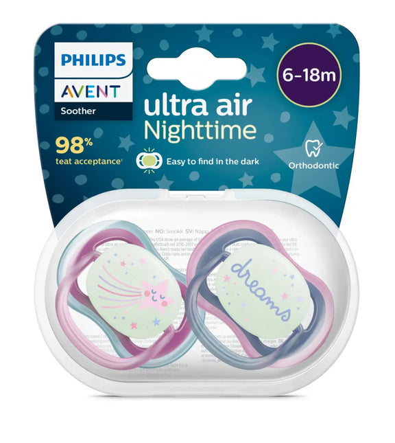 Philips Avent Fopspeen +6 Maanden Air Night Ster/Droom koop je bij Babywinkel