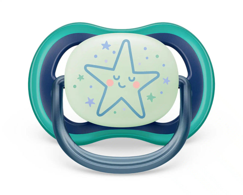 Philips Avent Fopspeen +6 Maanden Air Night Ster/Maan koop je bij Babywinkel