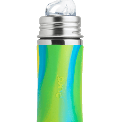 Pura Babyfles Tuitspeen 325Ml Set Aqua Swirl 4 delig - Pura - Babywinkel - 853766006720