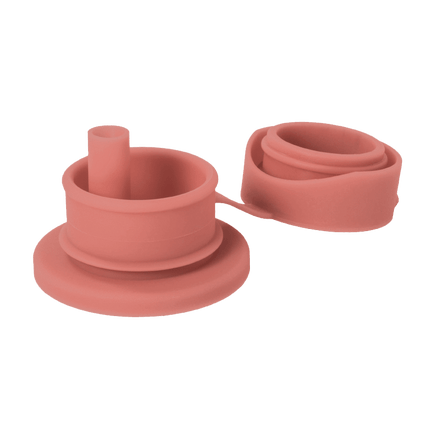 Pura Flessendop Rietje Silicone Rose - Pura - Babywinkel - 858312007824
