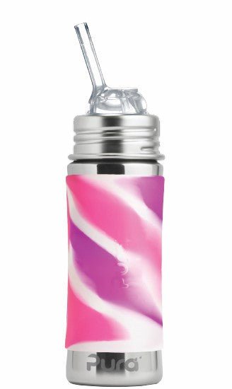 Pura Rietjesbeker Pink Swirl 325Ml Rvs - Pura - Babywinkel - 850038571566