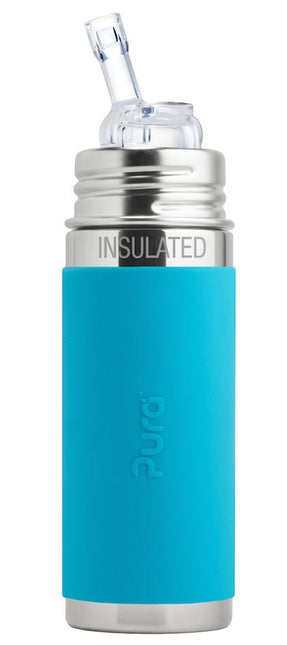Pura Thermosfles Rietje Rvs 260Ml Set Aqua 4 delig - Pura - Babywinkel - 853766006508