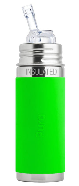 Pura Thermosfles Rietje Rvs 260Ml Set Groen 4 delig - Pura - Babywinkel - 853766006515