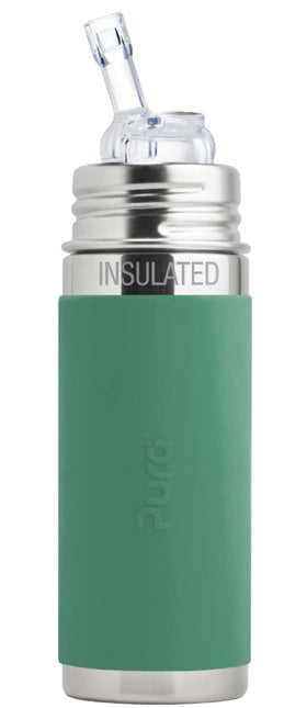 Pura Thermosfles Rvs 260 Ml Rietje Mint Sleeve - Pura - Babywinkel - 858312007558