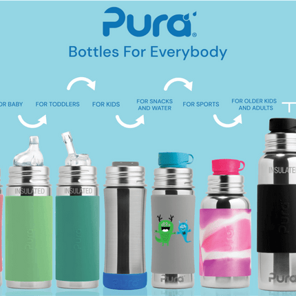 Pura Thermosfles Rvs 260 Ml Tuitspeen Moss Sleeve - Pura - Babywinkel - 858312007954