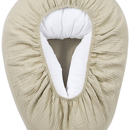 Relaxhoes voor voedingskussen pre - washed hydrofiel Uni - sand - Babywinkel - 4054703903300