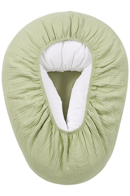 Relaxhoes voor voedingskussen pre - washed hydrofiel Uni - soft olive - Babywinkel - 4054703907001