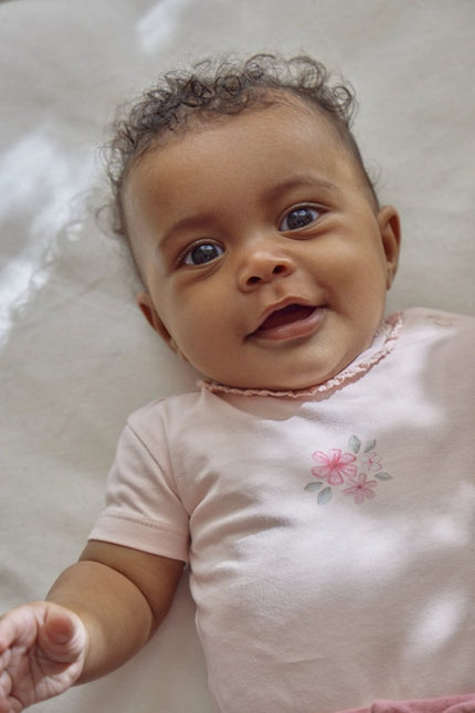 Romper korte mouw roze Blossom koop je bij Babywinkel