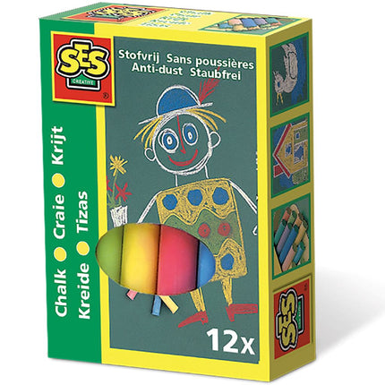 Ses 00201 Krijt 12 Kleuren - Babywinkel - 8710341002015