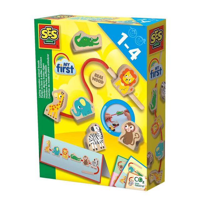 Ses 14487 My First Houten Dieren Kralen Rijgen - Babywinkel - 8710341144876