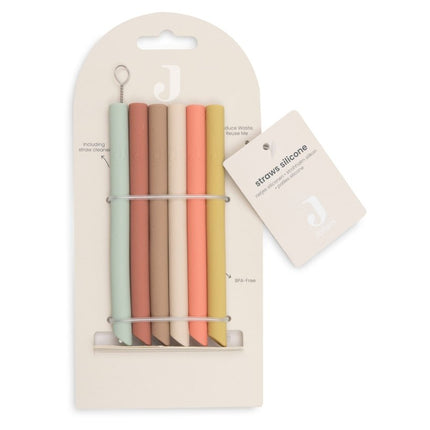 Siliconen Rietjes Multicolour - 6 - Pack koop je bij Babywinkel