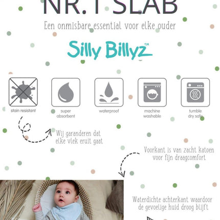 Silly Billyz Slabbetje Large White koop je bij Babywinkel