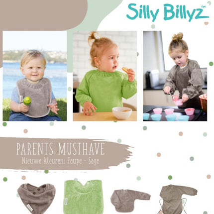 Silly Billyz Slabbetje Messy Eater Taupe koop je bij Babywinkel
