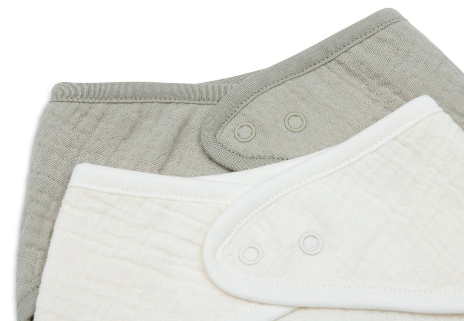 Slab Bandana Hydrofiel - Olive Green/Oatmeal - 2 Stuks - Babywinkel - 8717329393455