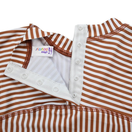 Slipstop UV Shirt Cognac Stripe - Babywinkel - 8683555253958