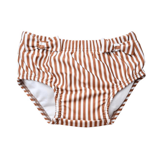 Slipstop Zwembroek Kind Cognac Stripe Meisje koop je bij Babywinkel