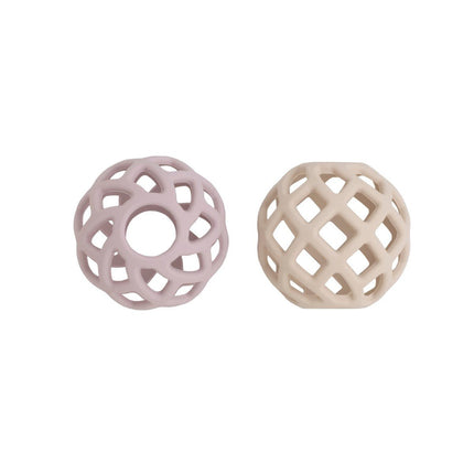 Speelbal oud roze/warm linen - 2 - pack koop je bij Babywinkel