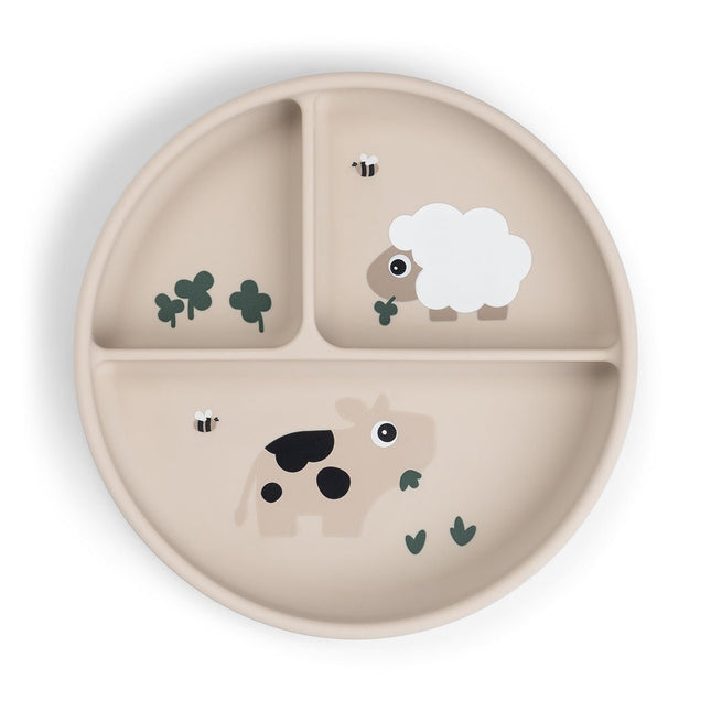 Stick&Stay compartment plate Tiny farm - Babywinkel - 5712643056034