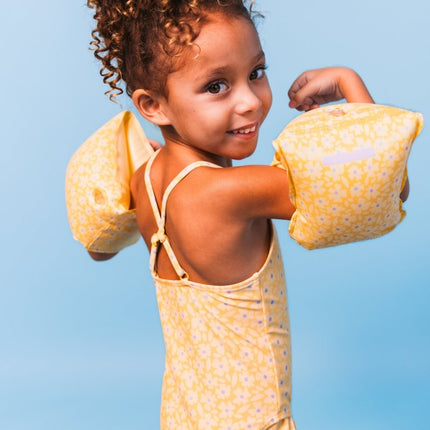 Swim Essentials Badpak Kind Florish Yellow - Babywinkel - 8721197412484