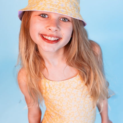 Swim Essentials Florish Yellow Reversible Sun Hat - Babywinkel - 8721197414723