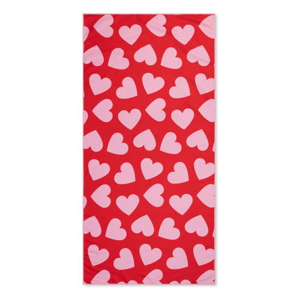 Swim Essentials Hearts Red Beach Towel - Babywinkel - 8721197417342