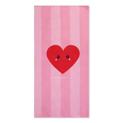 Swim Essentials Hearts Red Beach Towel - Babywinkel - 8721197417342