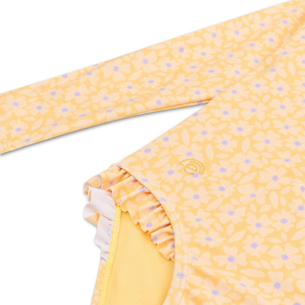 Swim Essentials Uv Zwempak Florish Yellow Rashguard Ruffle - Babywinkel - 8721197411920