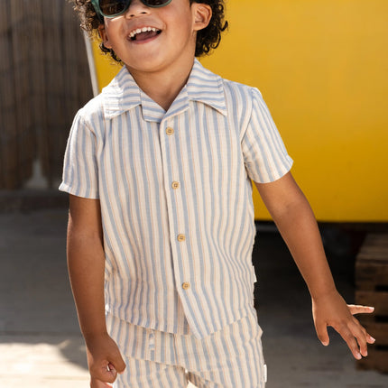 Blouse korte mouw Multi Stripe