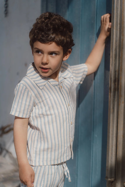 Blouse korte mouw Multi Stripe