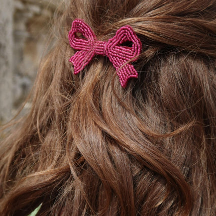 Konges Slojd 2 Pack Pearly Bow Hair Clips Sangria