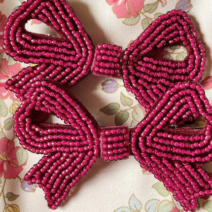Konges Slojd 2 Pack Pearly Bow Hair Clips Sangria